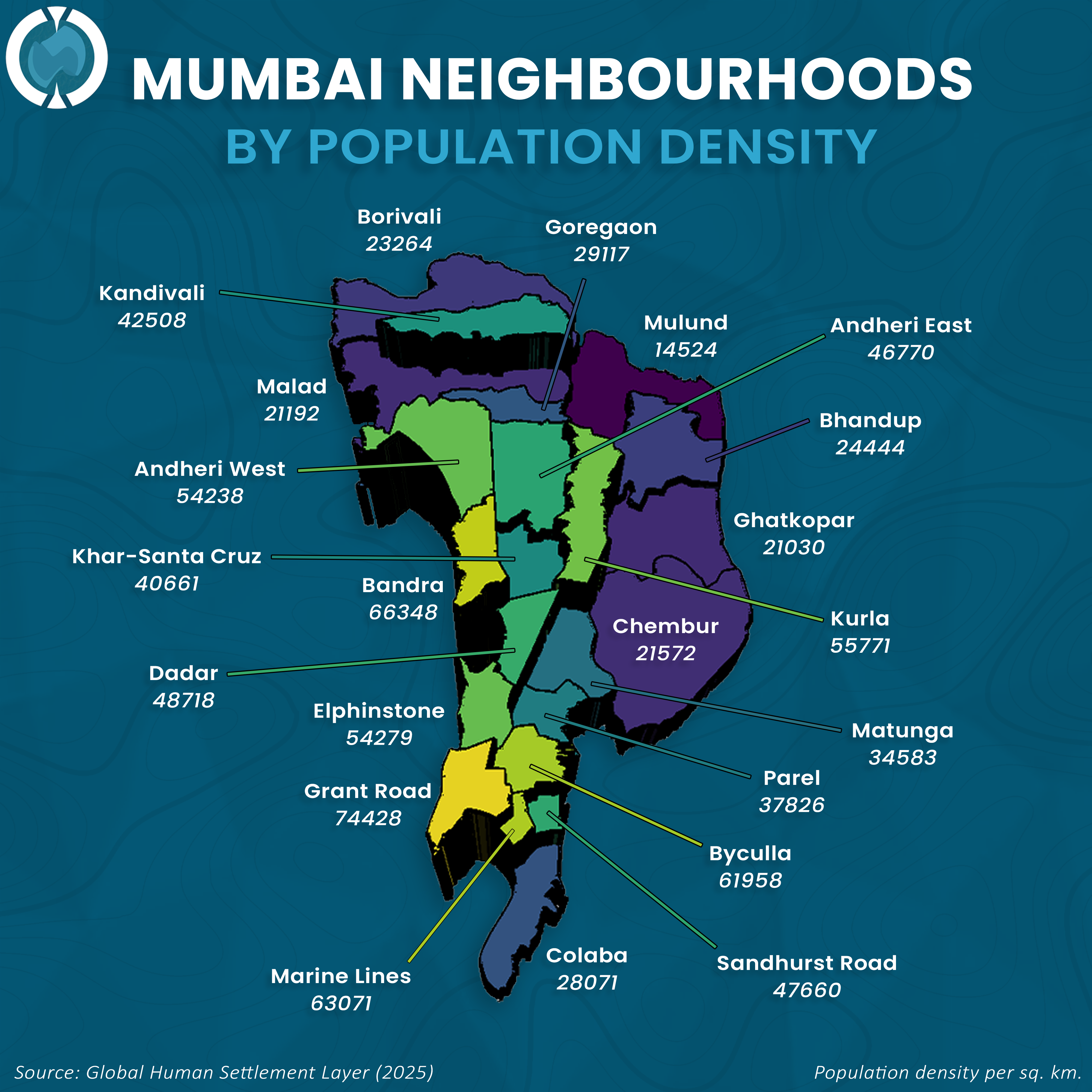 Mumbai Neighbourhoods by Population Density